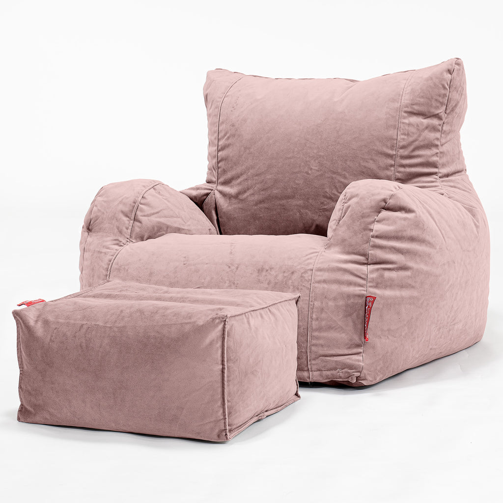 Bean Bag Armchair - Velvet Rose Pink 02