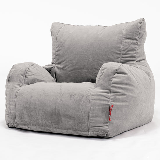 Bean Bag Armchair - Velvet Silver 01