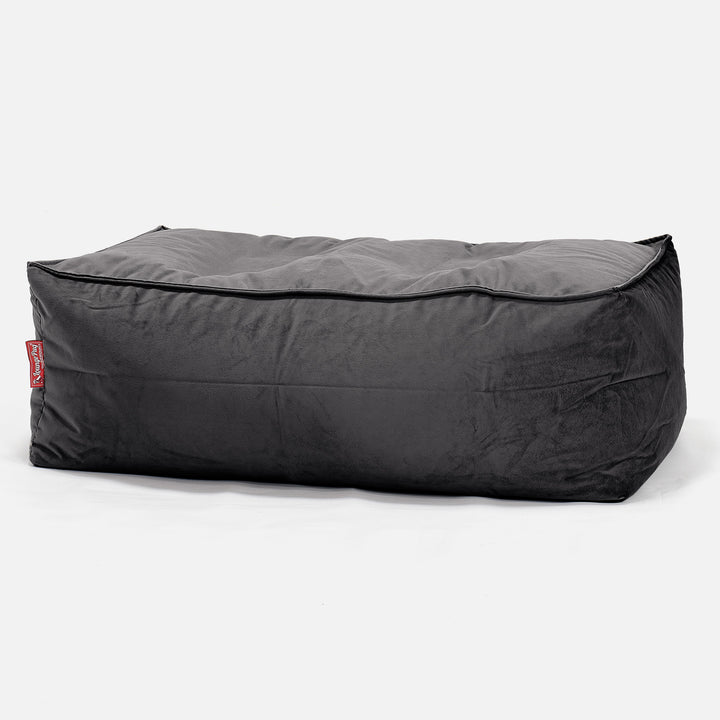 Large Footstool - Velvet Graphite Grey 01