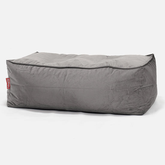 CloudSac 100 Memory Foam Footstool - Velvet Silver 01