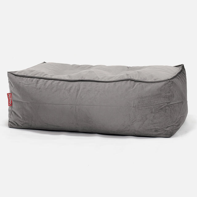 CloudSac 100 Memory Foam Footstool - Velvet Silver 01