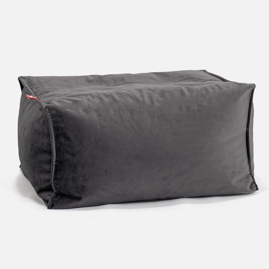 Small Footstool - Velvet Graphite Grey 01