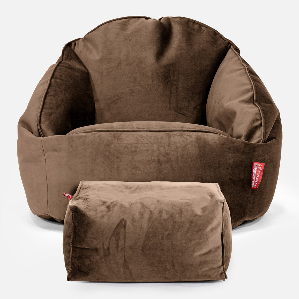 Bubble Bean Bag Chair - Velvet Espresso 02