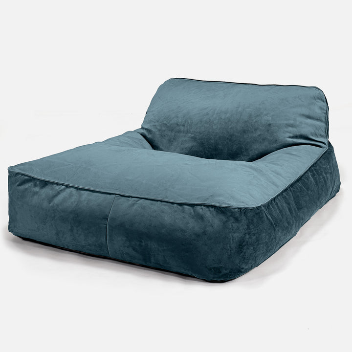 Double Day Bed Bean Bag - Velvet Teal 01