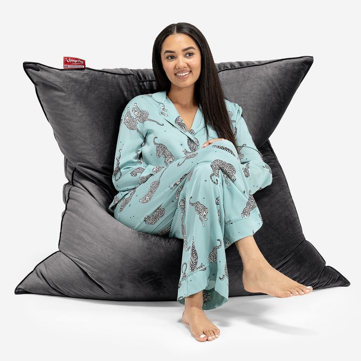 XL Pillow Beanbag - Velvet Graphite Grey 01