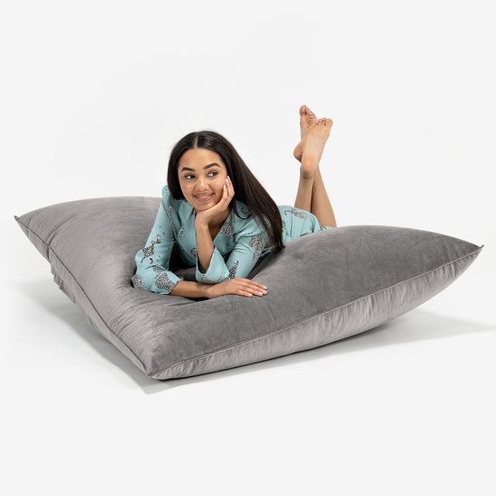 XL Pillow Beanbag - Velvet Silver 03