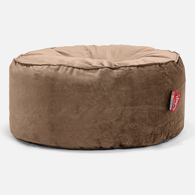 Large Round Pouffe - Velvet Espresso 01