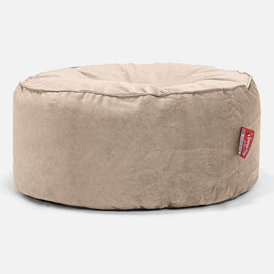 Large Round Pouffe - Velvet Mink 01