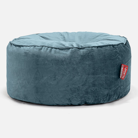 Large Round Pouffe - Velvet Teal 01