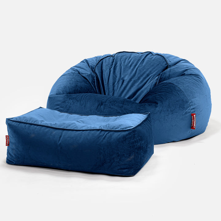Classic Sofa Bean Bag - Velvet Midnight Blue 02