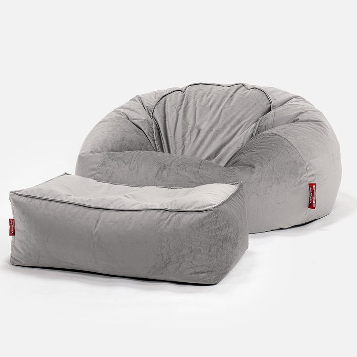 Classic Sofa Bean Bag - Velvet Silver 02