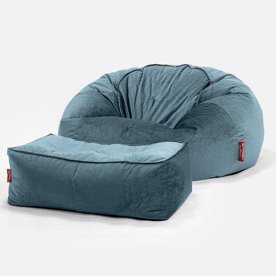 Classic Sofa Bean Bag - Velvet Teal 02