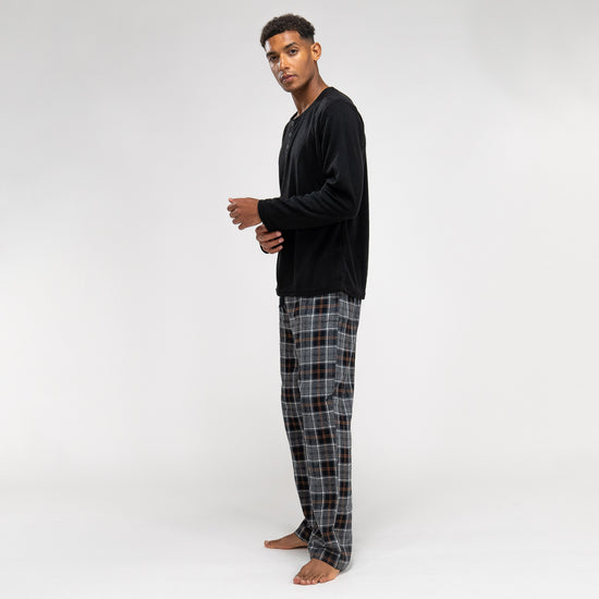 Men's Black Check Pyjamas 04