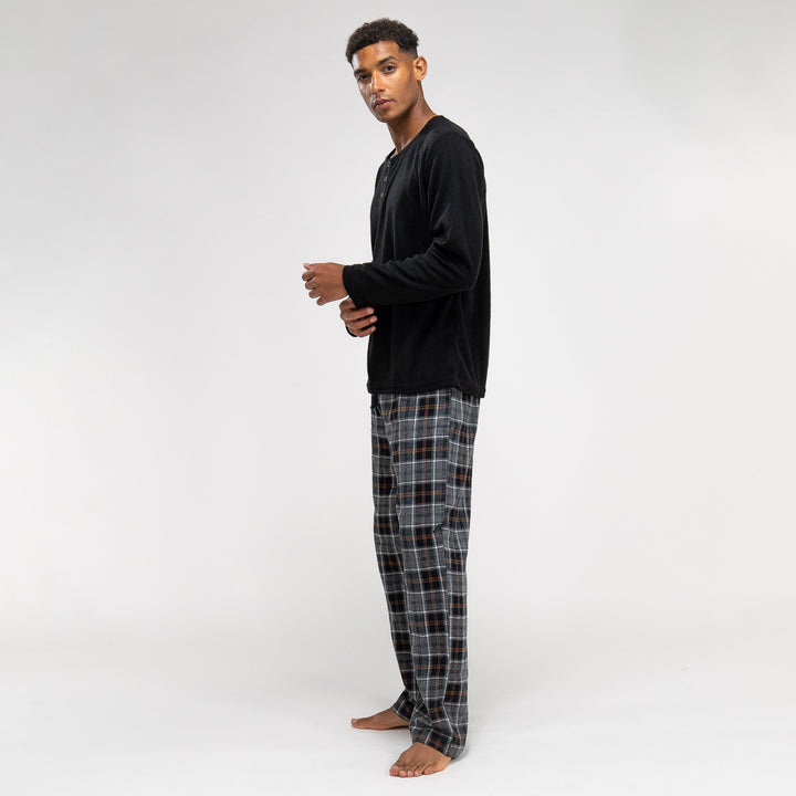 Men's Black Check Pyjamas 04