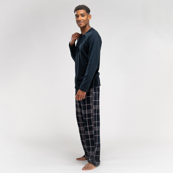 Men's Navy Check Pyjamas 04
