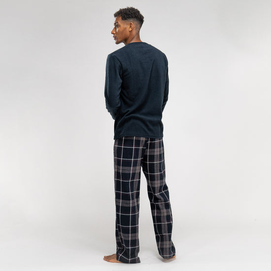 Men's Navy Check Pyjamas 05