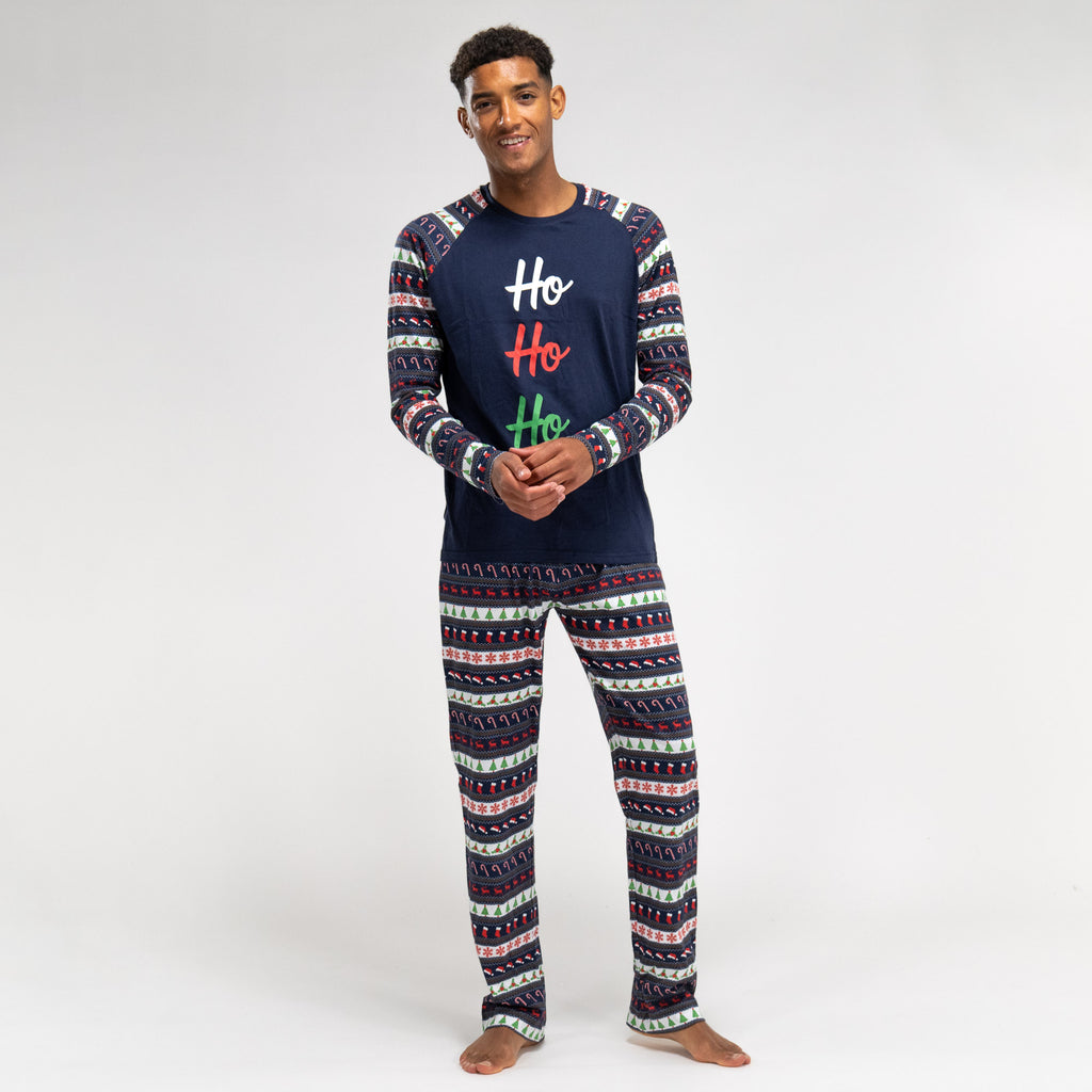 Men's Christmas Fairisle Printed Jersey Pyjamas 03