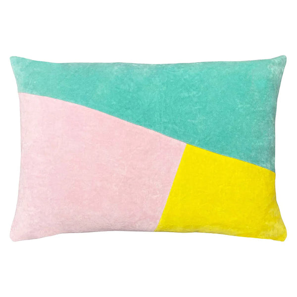 Rectangular Scatter Cushion Cover 40 x 60cm - Colourblock Velvet Pastel 01