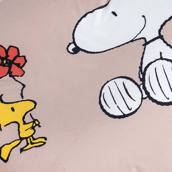 Snoopy Flexforma Kids Bean Bag Chair for Toddlers 1-3 yr - Running Fabric Close-up Image