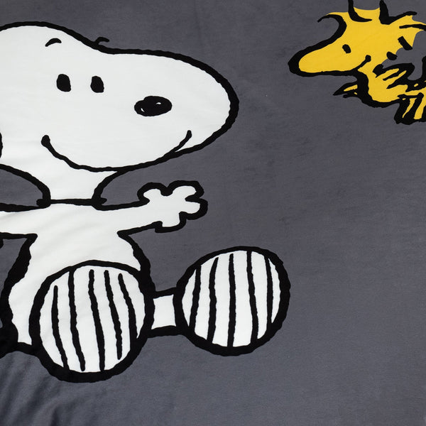 Snoopy Flexforma Kids Bean Bag Chair for Toddlers 1-3 yr - Woodstock Fabric Close-up Image
