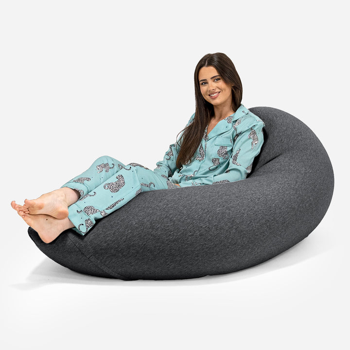 Grande XL Bean Bag - Stretchy Cotton Graphite Grey 02