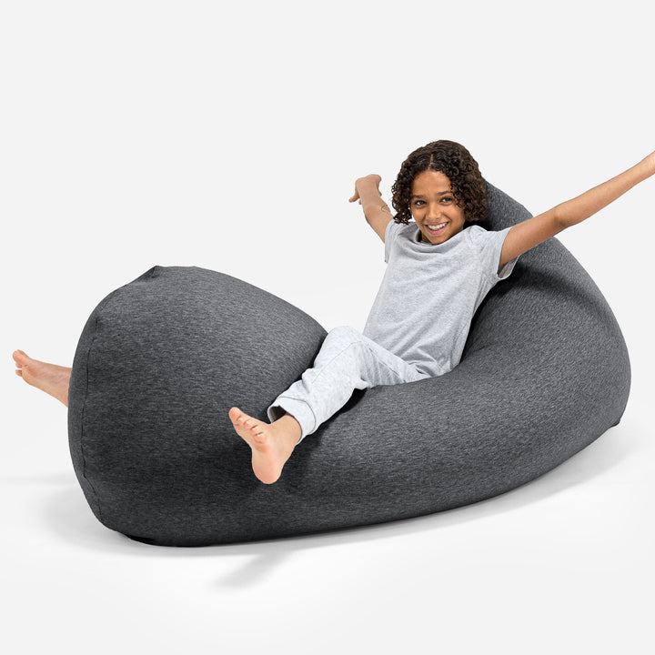 Grande XL Bean Bag - Stretchy Cotton Graphite Grey 05