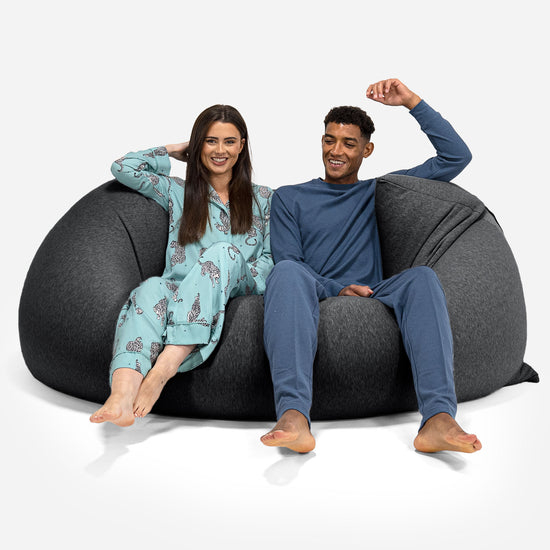 Venti XXL Giant Bean Bag - Stretchy Cotton Graphite Grey 04