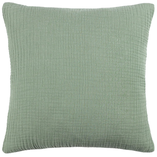 Muslin Crinkle Cotton Scatter Cushion Cover 45 x 45cm - Sage Green 01