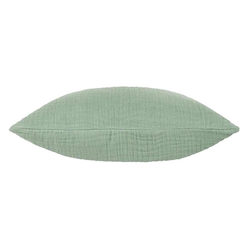 Muslin Crinkle Cotton Scatter Cushion Cover 45 x 45cm - Sage Green 02
