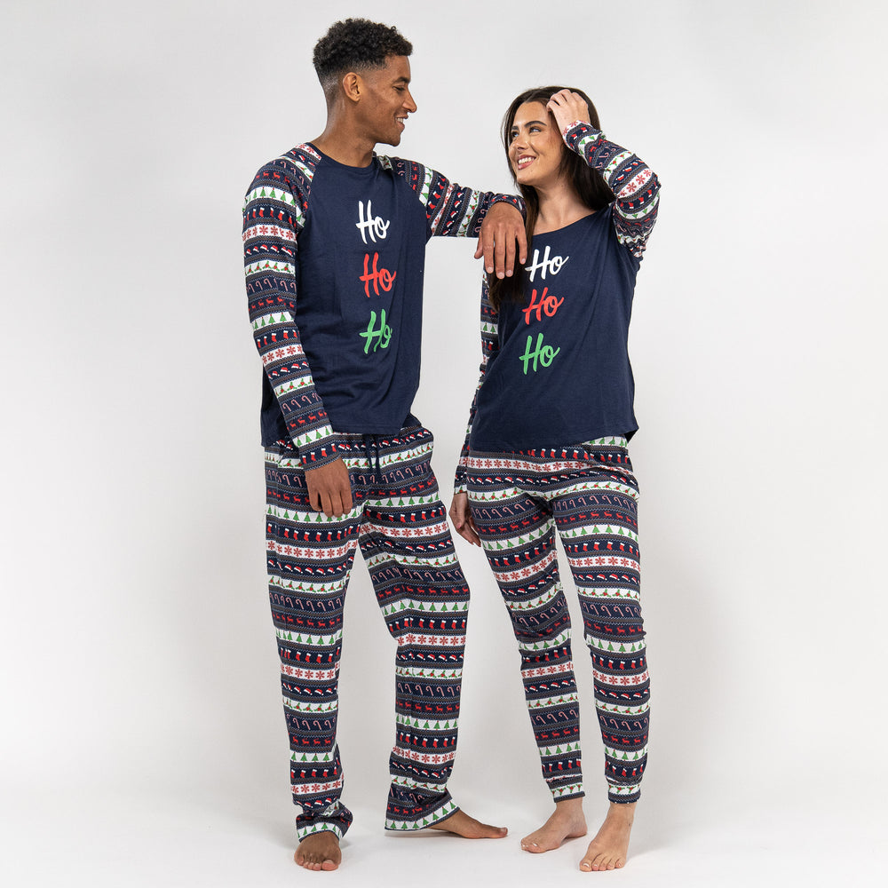Women's Christmas Fairisle Printed Jersey Pyjamas 01