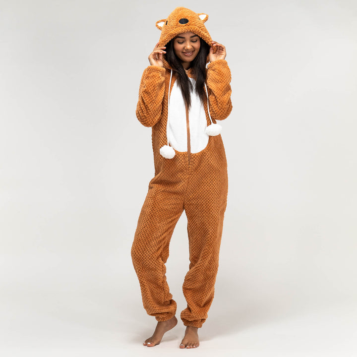 Women's Fox Character Fleece Onesie 01