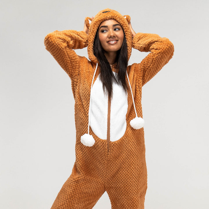 Women's Fox Character Fleece Onesie 05