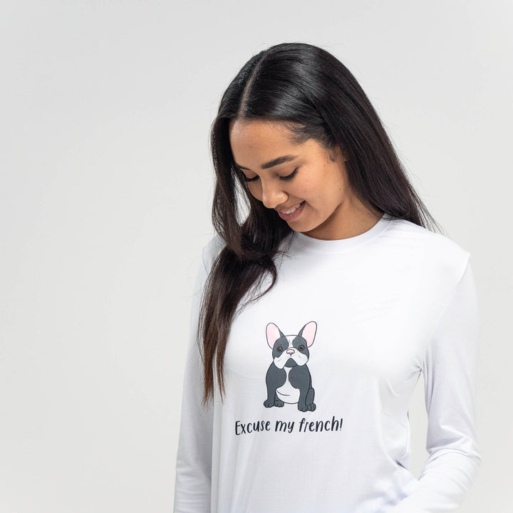 Women's Frenchie Slogan Jersey Pyjamas 02