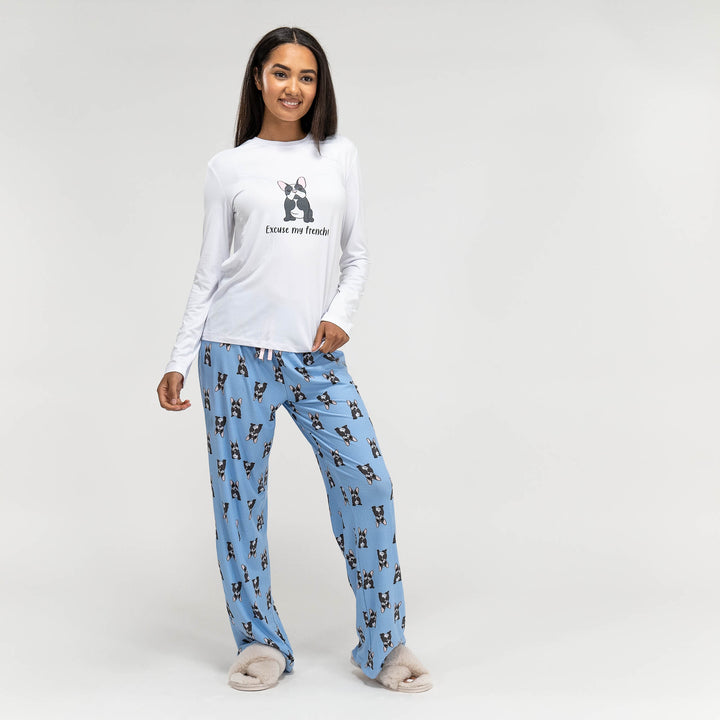 Women's Frenchie Slogan Jersey Pyjamas 03