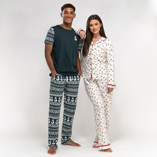 Women's Ski Scene Jersey Christmas Pyjamas 05